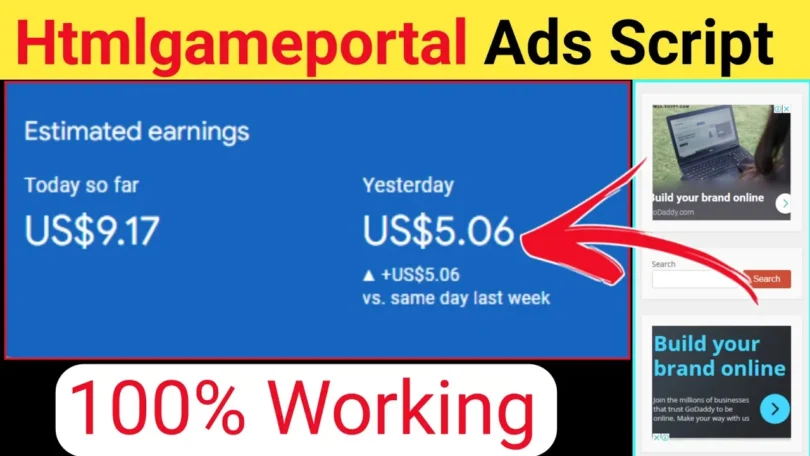 Htmlgameportal Ads Live Script For WordpressBlogger