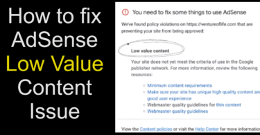 How to fix AdSense Low Value Content Issue