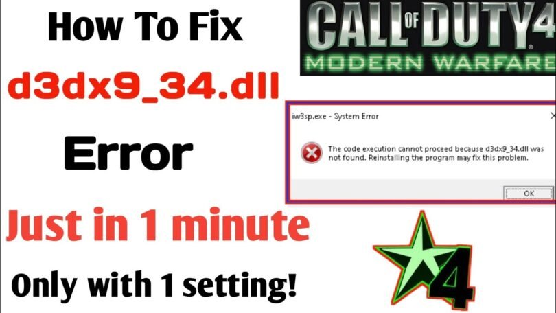 How To Fix D3dx9_34.dll Missing Error